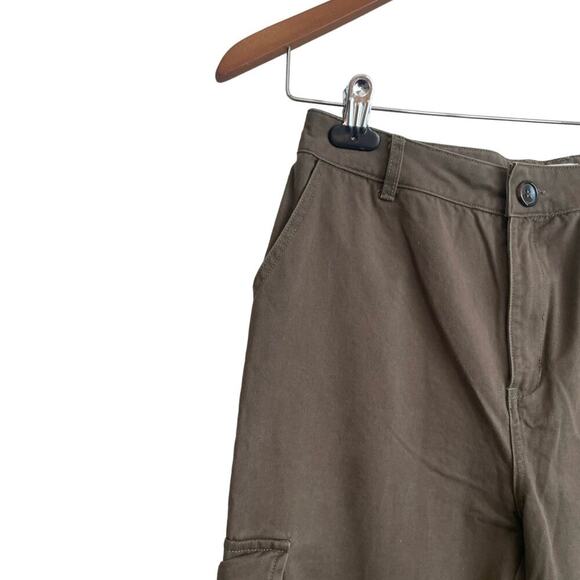 Y2K Sorella Moon Women Cotton Cargo Jogger Pants M Khaki Utility Gorp Streetwear - Picture 6 of 11